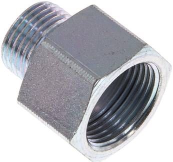 Hydraulik-Reduzierung M 18(AG)-M 22(IG), Stahl verzinkt, Elastomerdichtung