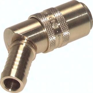 45°-Temperierkupplungsdose 13mm Zapfen, 13 mm Schlauch, Messing
