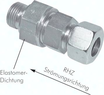 Hydraulik-Rückschlagventil 6 S-G 1/4", Stahl verzinkt