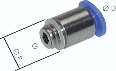 Gerader Steckanschluss M 8 x 0,75-6mm, Mini m. Innensechkt.