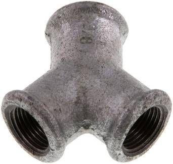 Y-Stück Rp 3/8" (IG), 25 bar Temperguss verzinkt