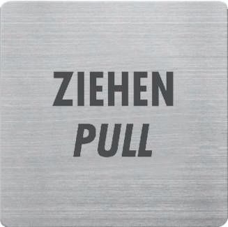 Edelstahl-Piktogramm, 90 x 90 mm, Ziehen