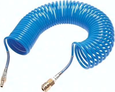 PA-Spiralschlauch 8 x 6mm mit Kupplung, 5,0mtr. Arbeitslänge