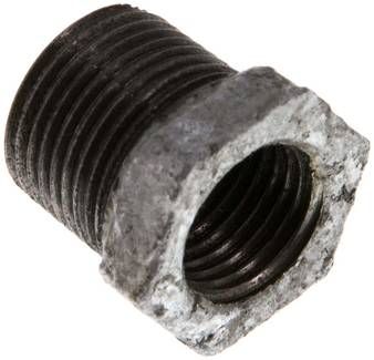 Reduziernippel R 3/8"(AG)-Rp 1/4"(IG), 25 bar Temperguss verzinkt