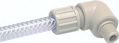 Winkel-Verschraubung G 1/4"-10 x 16mm, PVDF