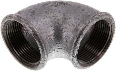 90°-Winkel Rp 1 1/2" (IG), 25 bar Temperguss verzinkt