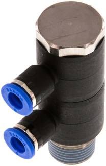 Steck-Mehrfachverteiler, 2-fach R 3/8"-6mm, IQS-Standard