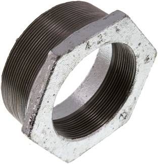 Reduziernippel R 4"(AG)-Rp 3"(IG), 25 bar Temperguss verzinkt