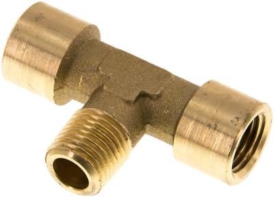 T-Einschraubstück G 1/4"(IG)-R 1/4"(AG), 16 bar Messing
