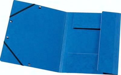 HERLITZ Eckspannermappe blau, mit 3 Einschlagklappen