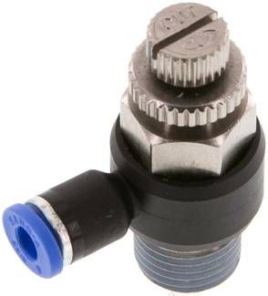 Winkel-Drosselrückschlag-ventil R 1/4"-4mm,abluftregelnd (Standard)