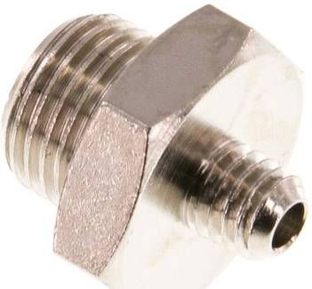 Doppelnippel G 1/8"-M 5, 16 bar Messing vernickelt