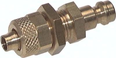 Schott-Kupplungsstecker (NW5) 6 x 4mm Schlauch, Messing