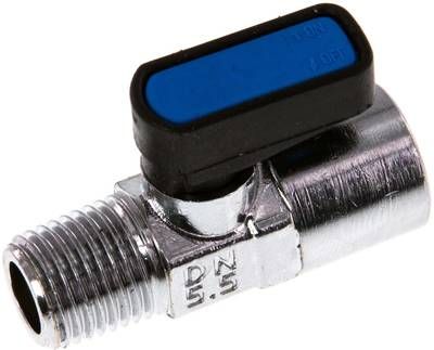 Messing-Minikugelhahn Rp 1/4" (IG)-R 1/4" (AG), PN 20