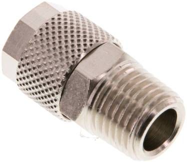 Gerade Verschraubung R 1/4"-10 x 8mm, Messing vernickelt