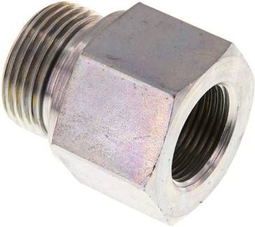 Hydraulik-Reduzierung G 1"(AG)-G 3/4"(IG), Stahl verzinkt, Elastomerdichtung