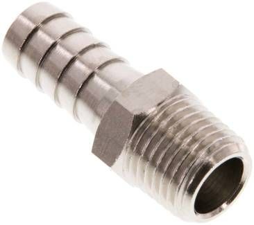 Gewindetülle R 1/4"-10mm, 16 bar Messing vernickelt