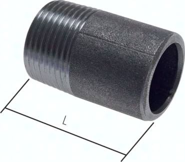 Anschweißnippel R 3/8"-120mm-17,2 (3/8"), 50 bar, ST 37, Stahl schwarz