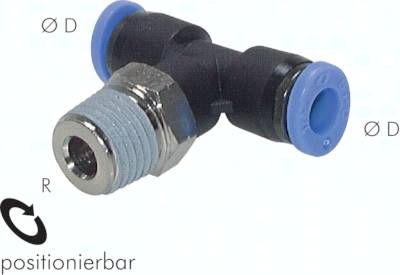 T-Steckanschluss NPT 1/4"-1/2" (12,7 mm), IQS-Standard