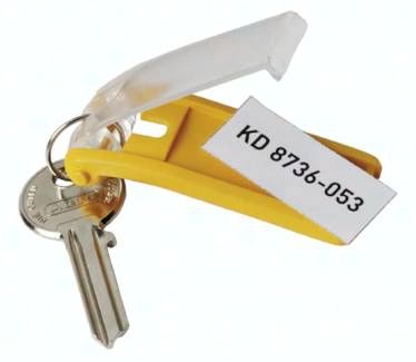 Schlüsselanhänger DURABLE KEY-CLIP, gelb, 6er Pack
