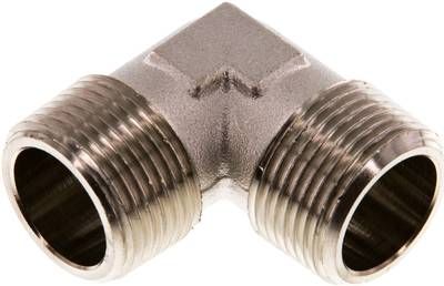 90°-Winkel R 3/4" (AG), 16 bar Messing vernickelt