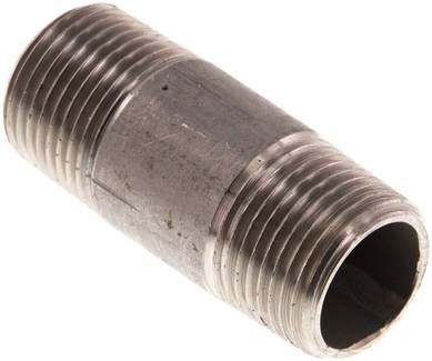 Rohrdoppelnippel R 3/8"-40mm, 20 bar 1.4571