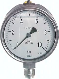 Chemie-Glycerin-Manometer senkrecht,100mm, 0 - 60 bar