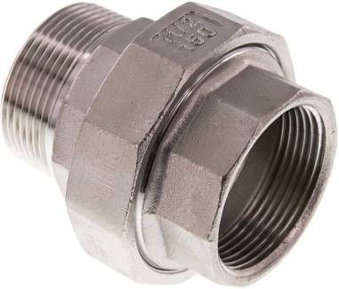 Verschraubung kon. dichtend, Rp 1 1/2"/R 1 1/2" (IG/AG)