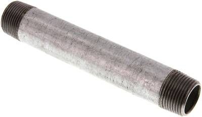 Rohrdoppelnippel R 3/4"-150mm, 50 bar, Stahlrohr ST 37 verzinkt