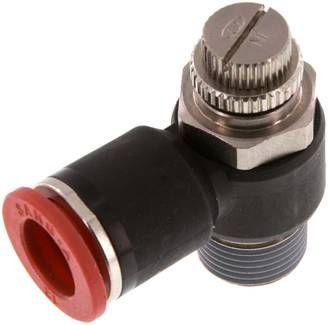 Winkel-Drosselrückschlag-ventil R 3/8"-12mm,zuluftregelnd (Sonderausführung)
