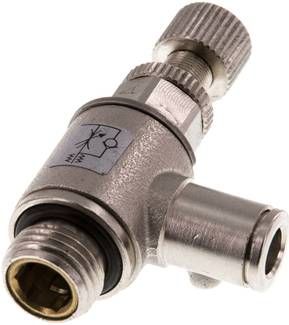 Winkel-Drosselrückschlag-ventil G 1/4"-6mm,zuluftregelnd (Sonderausführung)