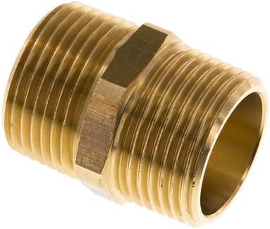 Doppelnippel R 1"-R 1", 16 bar Messing/Rotguss