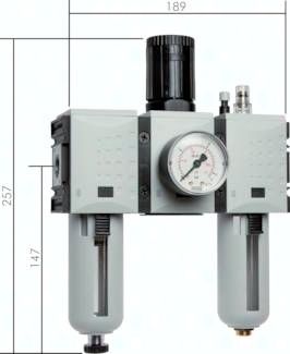 FUTURA Wartungseinheit, 3-tlg., G 3/8", 0,5 - 16 bar, Baur.2