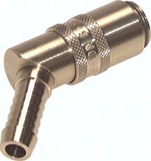 45°-Temperierkupplungsdose 9mm Zapfen, 9 mm Schlauch, Messing