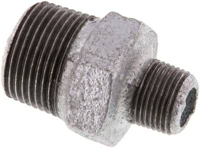 Doppelnippel R 3/4"-R 3/8", 25 bar Temperguss verzinkt