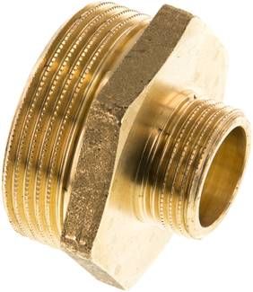 Doppelnippel G 1 1/2"-G 3/4", 16 bar Messing/Rotguss