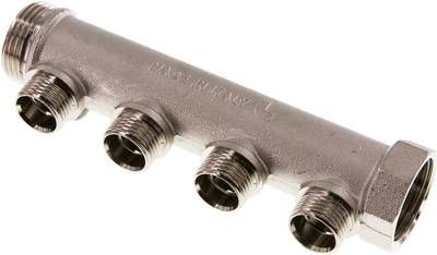 Verteilerrohr G 1"(IG/AG), 4 Abgänge G 1/2" (AG)