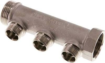 Verteilerrohr G 1"(IG/AG), 3 Abgänge G 1/2" (AG)