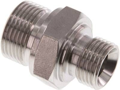 Hydraulik-Doppelnippel G 3/4"-G 1/2", 1.4571