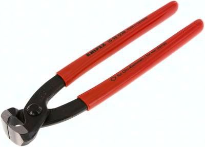 Klemmzange für Ohrschellen, Klemmung vorne