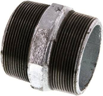 Doppelnippel R 2 1/2"-R 2 1/2", 25 bar Temperguss verzinkt