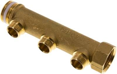 Verteilerrohr G 1"(IG/AG), 3 Abgänge G 1/2" (AG)