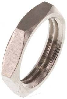 Sechskant-Gegenmutter G 3/8", Messing vernickelt