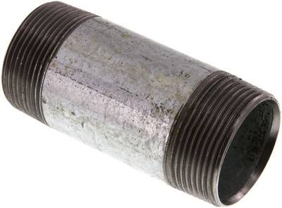 Rohrdoppelnippel R 1 1/2"-100mm, 50 bar, Stahlrohr ST 37 verzinkt