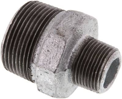 Doppelnippel R 1 1/4"-R 3/4", 25 bar Temperguss verzinkt