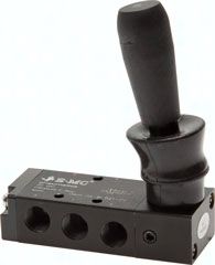 5/2-Wege Handhebelventil mit Federrückstellung, G 1/8"
