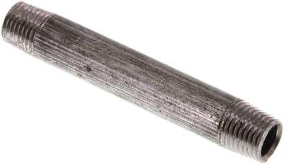 Rohrdoppelnippel R 1/4"-80mm, 50 bar, Stahlrohr ST 37 verzinkt