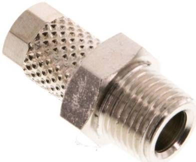 Gerade Verschraubung R 1/8"-5 x 3mm, Messing vernickelt