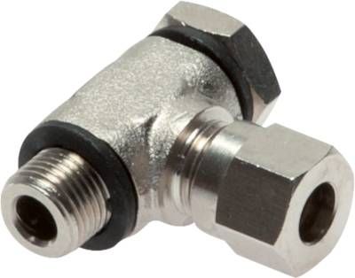 Winkel-Schwenkverschraubung 12 L-G 3/8", Messing vernickelt
