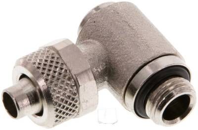 Winkel-Verschraubung G 1/8"-8 x 6mm, Messing vernickelt, Innenskt.